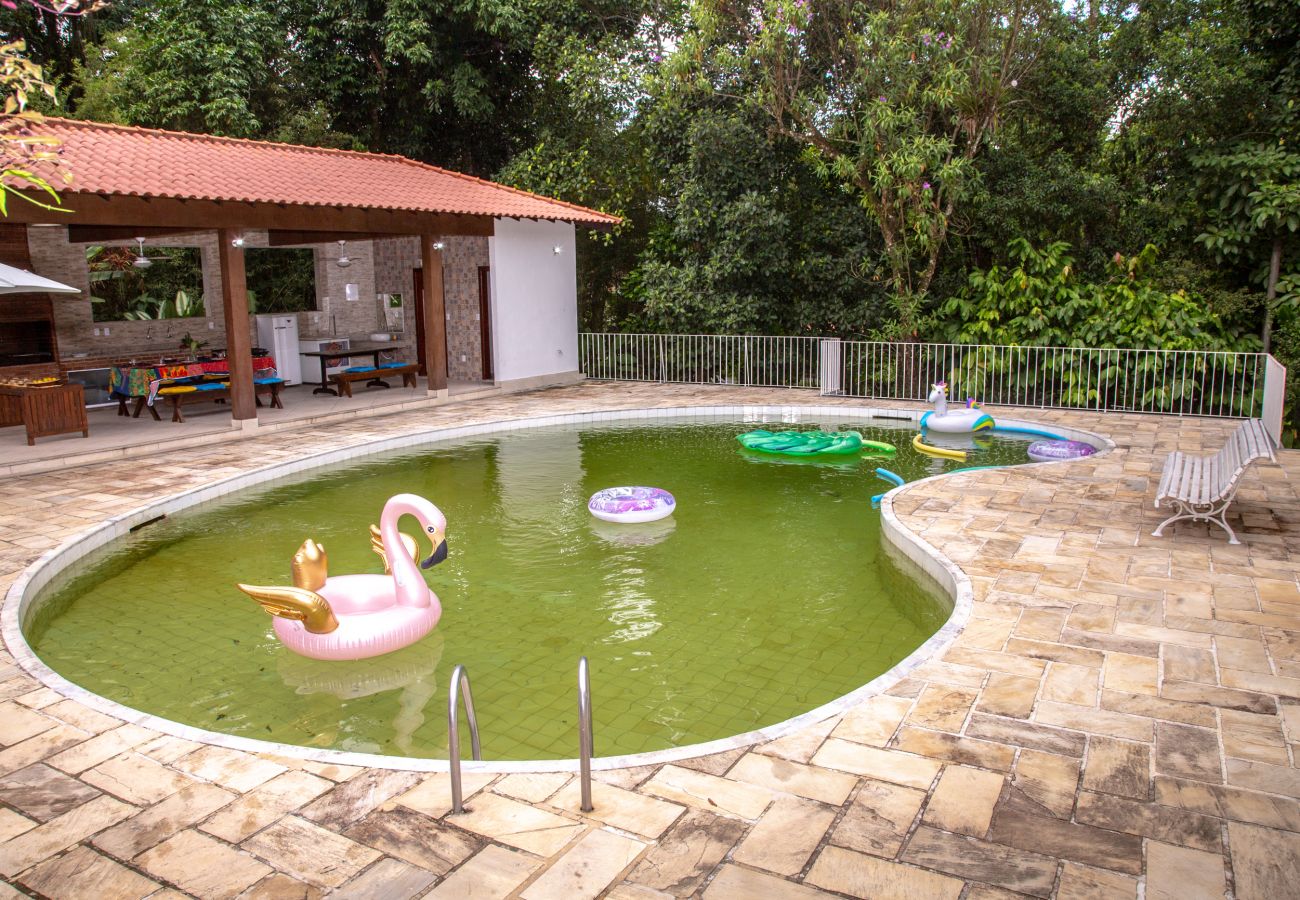 Una encantadora piscina natural en la casa de campo.